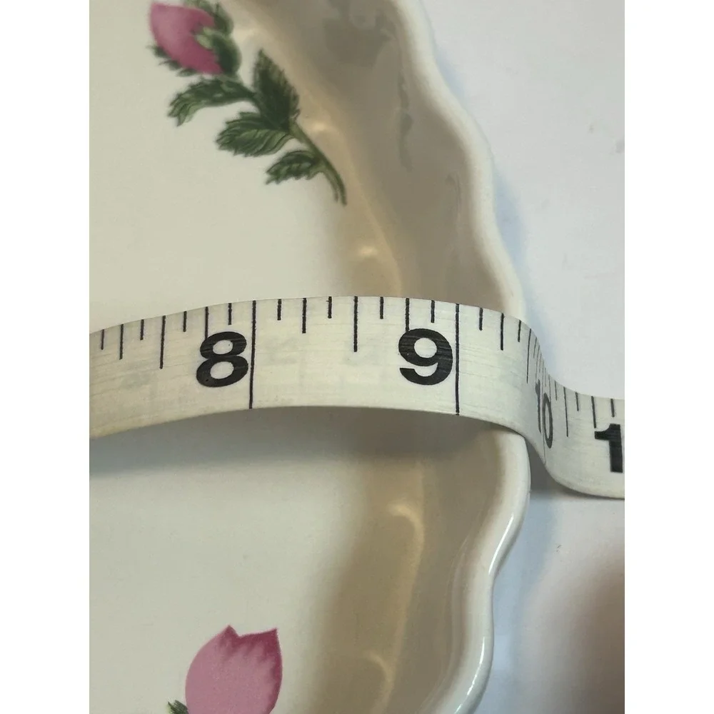 Vintage Christineholm Porcelain Rose Fluted Quiche Tart Dish Bakeware Beautiful‎